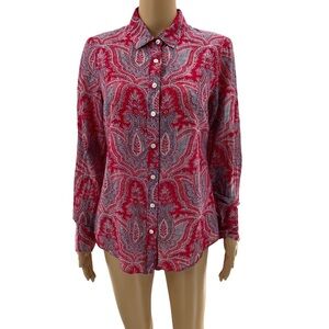 J Crew Paisley Long Sleeve Button Down Blouse Size S